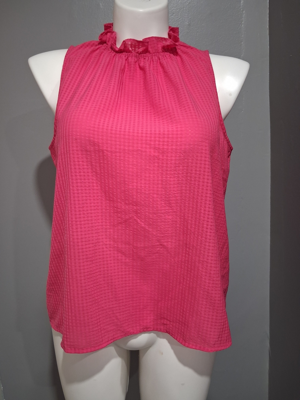 Who What Wear Bright Pink Ruffle-Trim Sleeveless Camisole